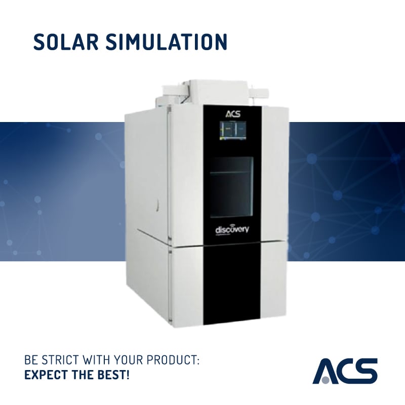 ACS environmental test chambers for solar simulation ideal for packaging industry